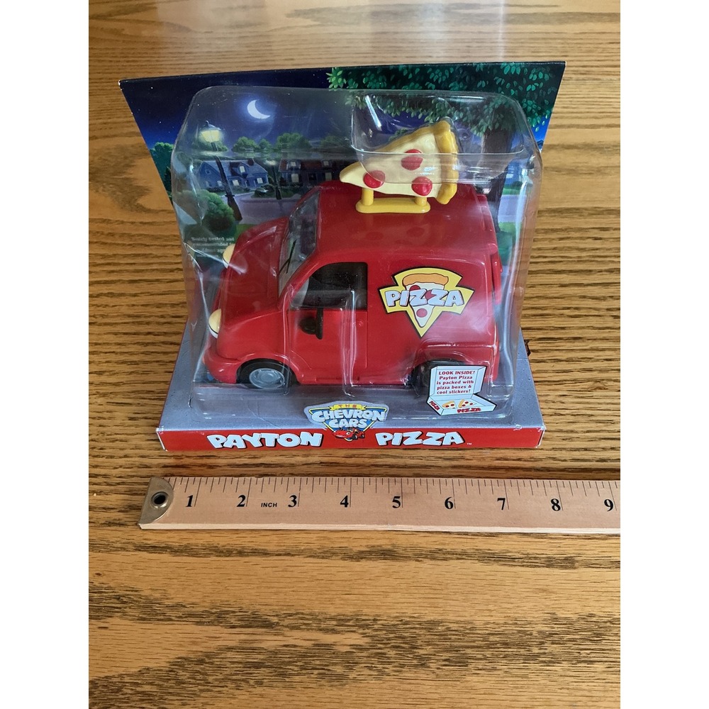 Chevron Cars Payton Pizza Red Delivery Van Collectible Toy Moving Eyes New